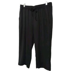 Pants Tarse Black XL Womens Wide Leg Crop Drawstring Athleisure Normcore New NWT